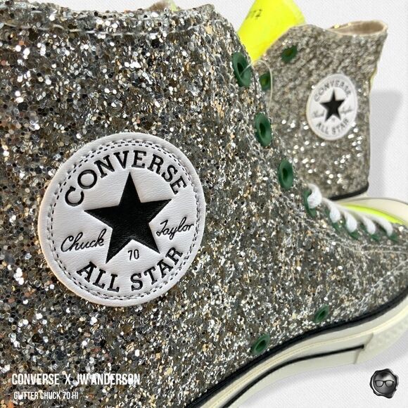 CONVERSE x JW ANDERSON GLITTER GUTTER CHUCK 70 HIGH TOP SNEAKER MEN’S SIZE 10.5 - Picture 6 of 15